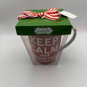 NIB Mud Pie Mudpie Teacher Christmas Mug Gift Red
